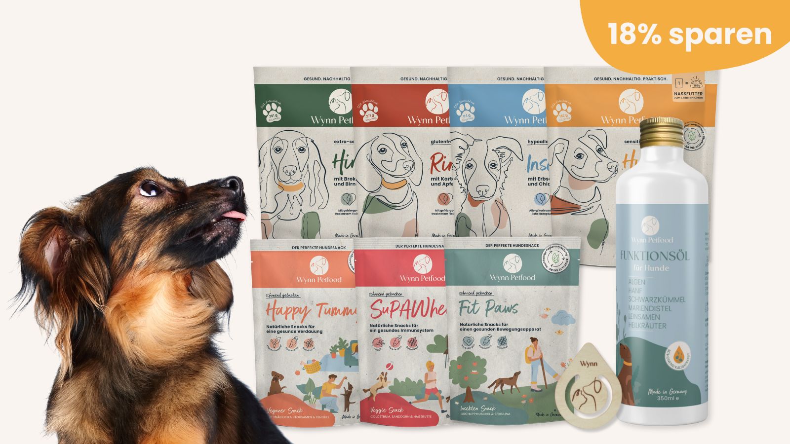 Das Wynn Probierpaket mit verschiedenen Futter- und Snacksorten zum reduzierten Testpreis